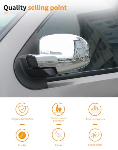 Chrome Fully Mirror Caps Covers Compatible with 2007-2014 Chevy Silverado GMC Sierra Avalanche Tahoe Suburban Yukon Escalade ESV Side View Door Mirror Cover Caps (Left Right) - color: Fully Caps Chrome