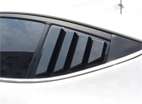 Rear Side Window Louvers for 2016-2020 Hyundai Elantra, Carbon Fiber Style Quarter Window Shutter Cover Trim, Matte Black Vent Grille Guard Decoration, Exterior Car Accessories (Pair)