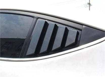 Rear Side Window Louvers for 2016-2020 Hyundai Elantra, Carbon Fiber Style Quarter Window Shutter Cover Trim, Matte Black Vent Grille Guard Decoration, Exterior Car Accessories (Pair)