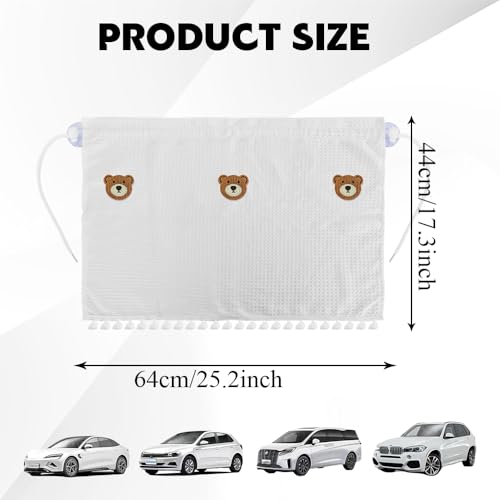 Car Side Window Sun Shade Privacy Curtain for Baby, Suction Cup Window Shade, 25"x18" Car Cartoon Sunshade Protector Heat Blocker Cover, Privacy Curtain for Kids Women (Three Bears) - color: Three Bears