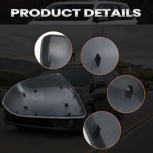 Compatible with 2012-2020 Toyota Sienna Left Side Mirror Cover Cap, Blue Driver Side Clip-on Mirror Cap Replacement Without Turn Signal Light Replaces for 87945-08021-J0 - color: Left Blue