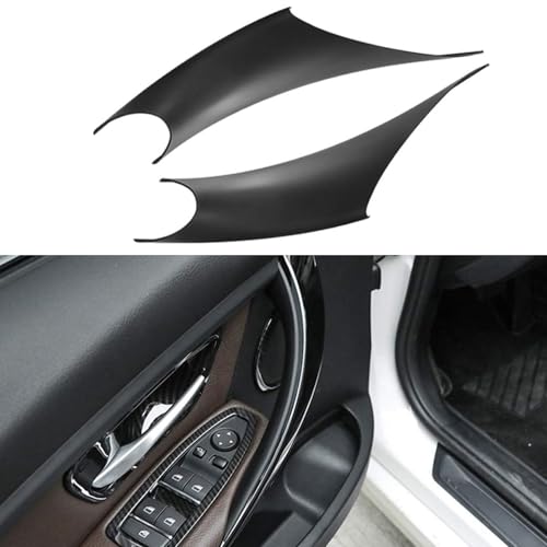 Car Interior Door Handle Cover for BMW, Door Pull Handle Sticky Protective Cover for BMW 320 328 330 335 M3 2012-2018 & 428 435 M4 2014-2017, Left Front Right Front Interior Side(Black) - color: Black
