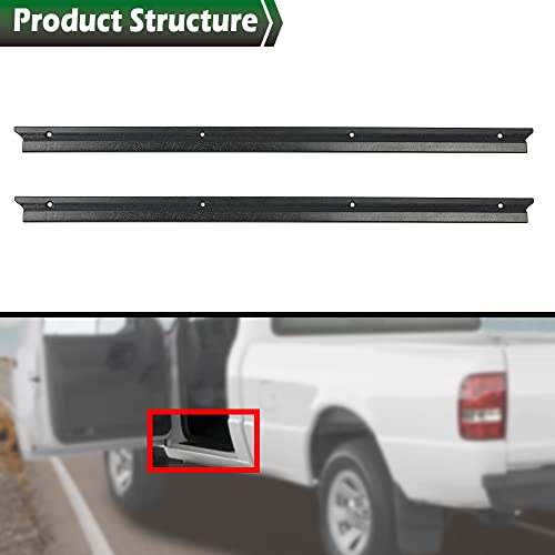 GRAND ORANGE Door Sill Scuff Plate Protector Pair Compatible with Ford Ranger Extended Cab & Regular Cab 1992-2011 Left and Right Black F57Z1013208A - size: Fit Ford Ranger Extended & Regular Cab 1992-2011