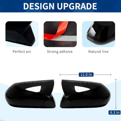 Side Mirror Cover Compatible with Toyota (Camry 2018-2025, Ox Horn Style-Gloss Black) - size: Ox Horn Style-gloss Black