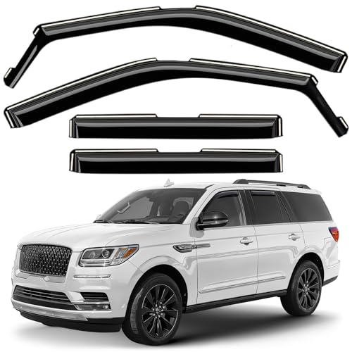 Window Deflectors Smoke Tinted in-Channel Side Window Vent Visor Deflectors Rain Guards Compatible with Lincoln Navigator 2018-2024 - 4 pcs. GW0981 - color: For Navigator 18-24