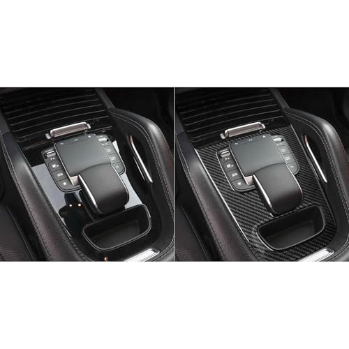 NVCNX Carbon Fiber Accessories for Mercedes Benz GLE 350 450 450e 2020-2026 2021 2022 2023 2024 2025 Center Console Gear Shift Panel Cover Interior Trim Overlay Sticker Decal 1PC with Pointed Ends - color: Center Console Gear Shift Panel Trim A1