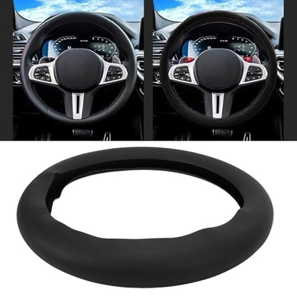 Silicone Steering Wheel Cover Anti Slip Washable Sweatproof Universal Steering Wheel Protector Interior Accessories Black