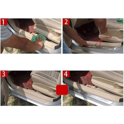 Stainless Steel Door Sill Scuff Plate Protector for 2015-2020 Chevy Chevrolet Tahoe, Anti Scratch Guard Pedal Cover Trim Heavy Duty Metal Accessories