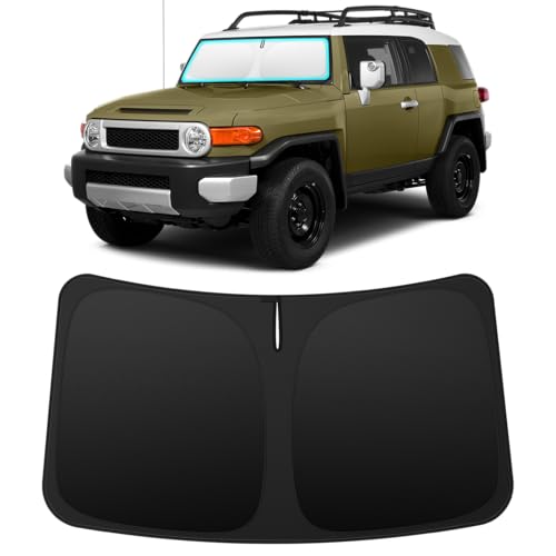 INSAUTO Custom Fit Windshield Sun Shade Accessories for Toyota FJ Cruiser 2007-2014, Foldable Front Window Sunshade, UV & Heat Reflector, Keeps Interior Cool, Includes Storage Bag - size: For 2007-2014 Toyota Fj Cruiser