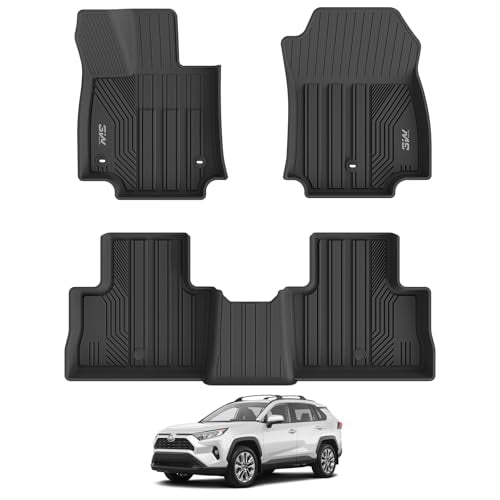 3W Floor Mats Fit Toyota RAV4 2019-2024 2025 (Not for Hybrid or Prime), TPE All Weather Custom Fit Floor Liner for Toyota RAV 4 LE/XLE/Limited/TRD/Adventure Car Mats, Black - size: 2. Toyota Rav4|19-25|floor Mats