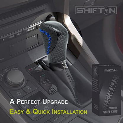 Gear Shift Knob Shifter for Lexus ES GS GX is NX RC RX 200t 300 350 3450h 450hL 350L (Blue Stitch/Carbon Fiber Pattern) - color: Blue Stitch / Carbon Fiber Pattern