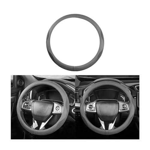 Car Steering Wheel Cover, Microfiber Breathable Ice Silk Leather Steering Wheel Cover Soft Anti-Slip Safety, 15inch Four Season Universal Fits for Most Truck,SUV,Cars (Gray) - color: Gray
