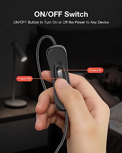 ANDTOBO USB Switch Extension Cable, Upgraded USB Extension Cord with On/Off Power Switch Cable for LED Strips, iOS System, etc- (2 Pack) - size: 2 Pack