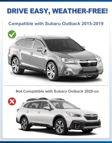 Out-Channel Window Rain Guards Fit for Subaru Outback 2015 2016 2017 2018 2019, Extra Durable Window Visors Vent Visors Vent Shades Wind Deflector Dark Smoke Car Tape-on with Thicker 4PCS - size: Fit for 2015-2019 Outback