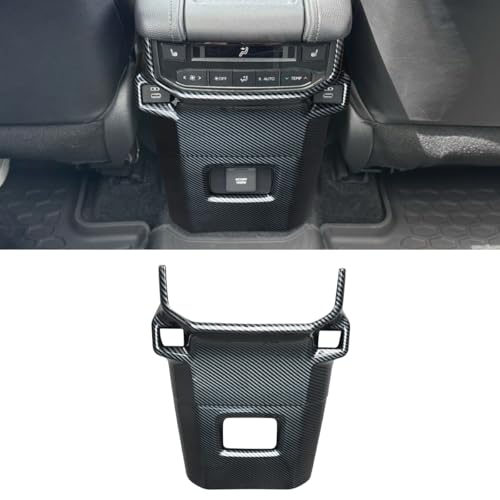 INTGET Rear Air Vent Outlet Cover for 2026 Toyota Grand Highlander Accessories 2024 2025 Anti Kick Rear Seat Air Condition Vent Panel Frame Trim Interior Protector Sticker (ABS Carbon Fiber Style) - color: Rear Air Vent Outlet Cover