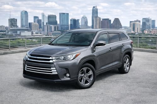 2014-2019 Tape-on Rain Guards for Toyota Highlander Side Window Deflector Visors Extra Thick Vent Shade 2015 2016 2017 2018 - size: For Toyota Highlander 2014-2019