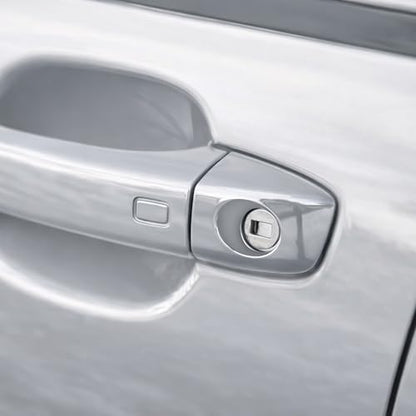 Door Handle Cap for Audi Q5 and A4L 2013 2014 2015 2016, Front Left Chrome Exterior Door Handle Key Hole Cover Lock Cap Replaces 8R0837899 (Platinum)