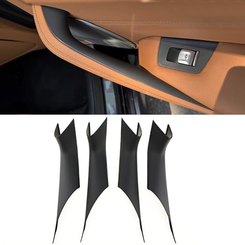 Interior Door Handles Protective Covers Compatible with BMW 5 Series G30 G31 2017-2022 Car Interior Door Pull Handle Covers for 520i 520d 525d 530e 530i 540d 540i 550i (4PCS Black) - color: 4PCS Black