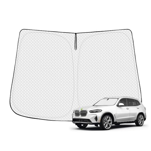Canvcle Windshield Sun Shade for 2018-2024 BMW X3 Accessories Thicken 6-Layer Front Window Sunshade Cover Sun Visor Protector Foldable Block UV Rays Keep Vehicle Cool - size: 1PCS BMW X3 2018-2024