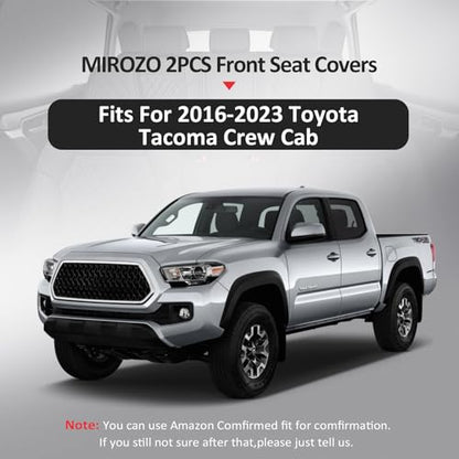 MIROZO Tacoma Front Seat Covers, Waterproof Truck Seat Covers Fit for 2016-2023 Toyota Tacoma Crew Cab,Leather Automotive Seat Cover Car Seat Covers (Black and Red,2PCS Front) - color: Black And Red, size: 2PCS Front（2016-2023 Tacoma）