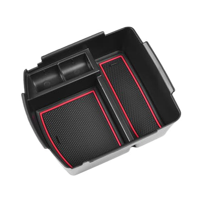 HGWEI Center Console Tray Organizer Compatible with Kia Seltos 2020 2021 2022 2023 2024 2025 2026 Accessories, Middle Armrest Insert Container ABS Secondary Storage Box, Red - color: red