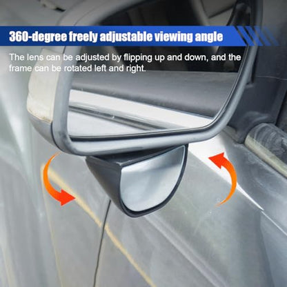 2PCS Blind Spot Mirror for Car, HD Glass Rear View Mirror, Adjustable Car Auxiliary Wide Angle Mirror, Auto Exterior Accessories Universal for Car Truck SUV (Black)