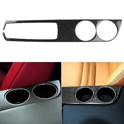 NVCNX Car Center Console Cup Holder Panel Cover Decal Compatible with Lexus IS250 2014 2015 / IS200t 2016 2017 / IS300 2016-2020 / IS350 2014-2020 Carbon Fiber Interior Trim Accessories Black - A - color: Cup Holder - a