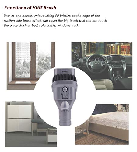 I clean Replacement Dyson V6 Attachments, Compatibel with Dyson V6 DC35 DC44 DC59 DC62 DC08, 7 Packs Fit Dyson Handheld Vacuum Parts with A Free Cleaning
