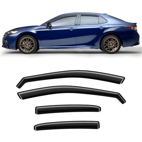 in-Channel Rain Guards Fit for Toyota Camry 2018 2019 2020 2021 2022 2023 2024, Durable Side Windows Rain Guard, 2018-2024 Camry Wind Deflectors Black 4Pcs - size: 2018-2024 Toyota Camry (In-Channel)