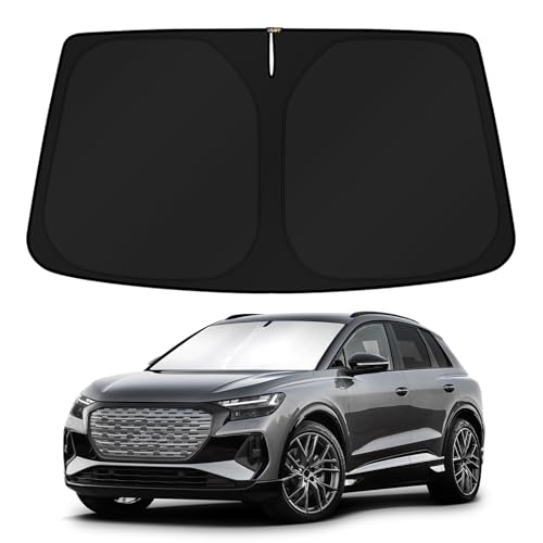 KUST Windshield Sun Shade for 2022-2024 2025 2026 Audi Q4 E-tron Etron Accessories Custom Fit Sunshade Sun Visor Protector Foldable Blocks UV Rays Keep Your Car Cooler - size: For | Audi Q4 E-tron 2022-presnet