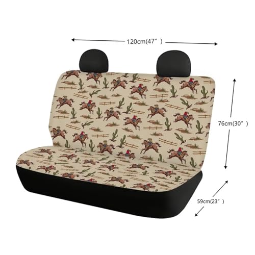 Western Cowboys Car Rear Seat Covers Stretch 2 Pack Western Seat Cover Bench Seat Covers for Trucks Car Interior Accessories, Brown - color: 1 Western Cowboys