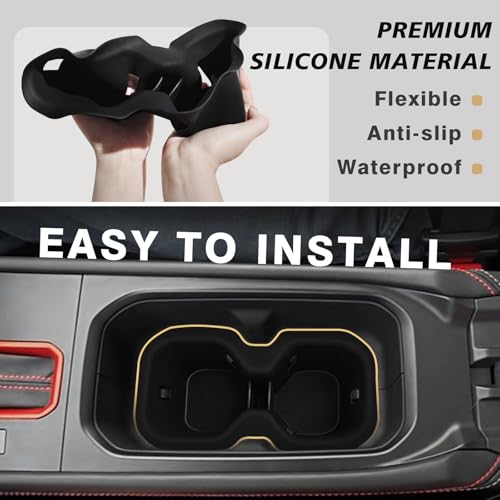 Muslogy Center Console Organizer & Cup Holder Insert 3PCS Set Compatible with 2025 2026 Nissan Kicks Armrest Box Divider Gear Shift Storage Pocket Drink Stopper (Console Tray& Side Pocket & CupHolder) - size: Console Tray & Side Pocket & CupHolder