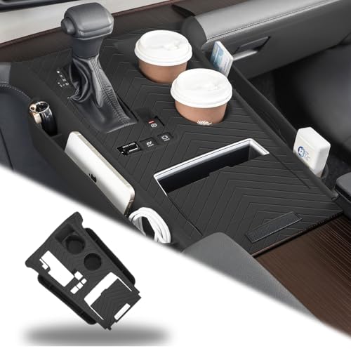 Silicone pad for Central Control for 2026 2025 2024 2023 2022 2021 Toyota Sienna Storage Box Accessories Silicone Protective Cover for Interior Decoration of Gear Shift (Black) - color: Black