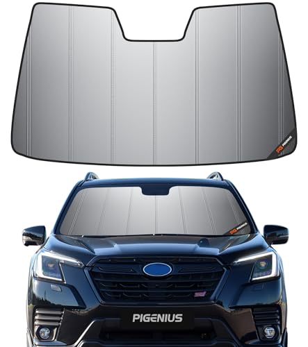 Pigenius Upgrade Windshield Sun Shade for Subaru Forester 2014-2018,Without Eyesight Driver Assist,Thicken Front Windshield Sunshade for Summer,6 Layers Sun Shield,Accordion Fold - color: gray, size: for forester 2014-2018 without eyesight upgrade