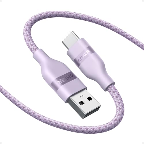 Anker Car Carplay Cable for iPhone 17 16 Pro Max Plus, Upcycled Braided USB A to USB C Car Charger Cord for Samsung Note20 and More (6FT,Violet) - color: Violet, size: 6ft