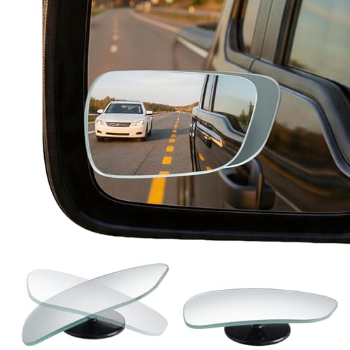 JOYTUTUS Blind Spot Mirror 2 Pack HD Frameless Convex Glass for Wide Angle View and Safer Lane Changing Compatible with Cars SUVs Trucks RVs Easy Stick On & Long Lasting Durability