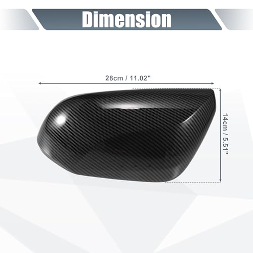 X AUTOHAUX 1 Pair Car Rear View Driver Passenger Side Mirror Cover Cap Overlay Black Carbon Fiber Pattern for Toyota Prius 16-19 for Toyota Prime Mirror Guard Covers Exterior Decoration Trims