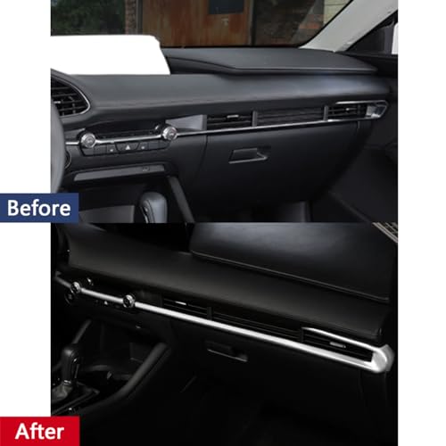Car Accessories Fit for 2019 2020 2021 2022 2023 2024 2025 Mazda 3 Axela Inner Dashboard Center Console AC Air Vent Outlet Cover Trim (Matte Silver) ABS 4 PCS - color: Matte Silver