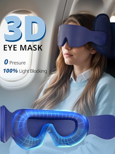 Inspireyes Travel Pillows for Airplanes, Airplane Pillow with Sleep Eye Mask, Comfortable Travel Essentials for Long Flight, Car Trip, 360° Headrest, Royal Blue - color: U-royal Blue