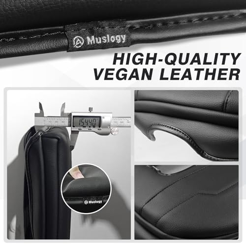 Muslogy Center Console Armrest Cover Fit for Chevy Silverado & GMC Sierra 1500 2500 3500 2022-2026 Accessories, Comfort Armrest Pad Console Lid Cushion Vegan Leather 1-Inch Extra Thick(Bucket Seat) - size: 1) 22-25 |Silverado & Sierra| Bucket Seat, +Thick