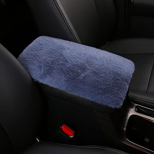 Fluffy Furry Armrest Cover for Car, Auto Center Console Cover Pad Car Soft Console Pad Wool Fur Armrest Seat Box Cover Protector Universal Fit for Most Vehicle, SUV (Gray) - color: Gary