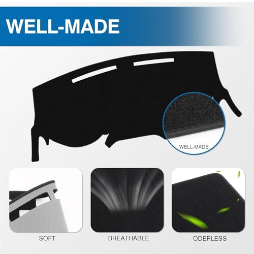 KUST Black Dash Cover for Dodge Grand Caravan 2011-2020(SE,SXT,GT)/Chrysler Town & Country 2011-2016 Polyester Dashboard Cover Non-Slip Center Console Dash Cover Accessories for Grand Caravan - size: Grand Caravan 11-20(black)
