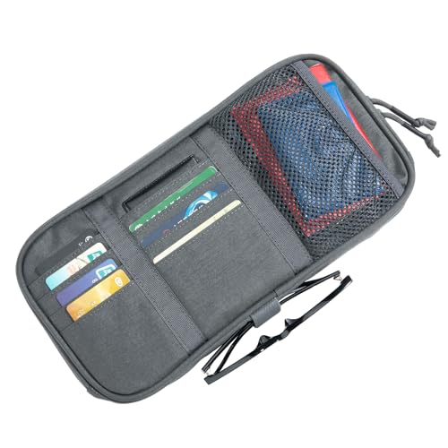 EXCELLENT ELITE SPANKER Car Sun Visor Organizer Auto Interior Accessories Visor Storage Pouch Holder for Car, SUV, Truck with Multi-Pocket(Grey) - color: Grey