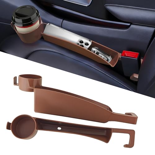 2PCS Car Seat Gap Filler Organizer, Console Side Organizer, Seats Gap Organizer with Phone Holder, Multifunctional Car Seat Filler Gap Space Prevents Things Dropping for Most Vehicles (Orange) - color: Orange