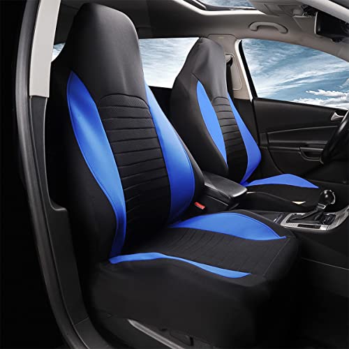 Moly Magnolia Car Front Seat Covers, Blue, Mesh, Universal Fit, Compatible with Car, Truck, Van, SUV, Automotive Front Seat Cover Pair - color: Blue