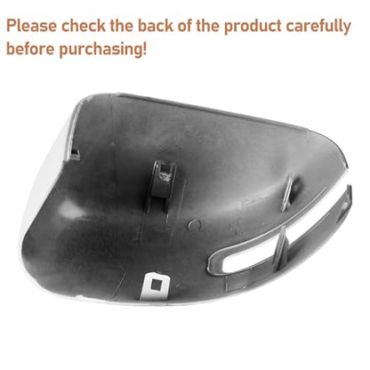 Moonlinks Compatible with Jeep Renegade Right Passenger Side Mirror Cover Replacement 2015 2016 2017 2018 2019,White Right Side Clip-on Mirror Cap With Turn Signal Light Replaces for 5UW61TZZAA - color: Right White