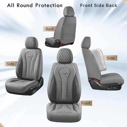 Coverado Seat Covers, Car Seat Covers Front Seats, Gray Car Seat Cover, Waterproof Car Seat Covers, Car Seat Cushion, Front Car Seat Covers Leatherette Car Seat Protector Universal Fit Most Cars - color: Gray-N, size: FrontPair