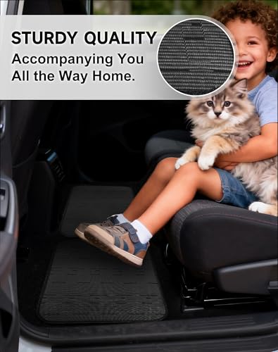 Ultra Durable Car Floor Mats, Premium PVC Coil All-Weather Automotive Floor Mats, Universal Fit with Anti-Slip Nibbs Backing, Waterproof | Wear Resistant | Flame Retardant, Black 4PCS - color: Black