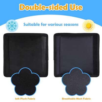 3 Pcs Car Seat Stroller Straps Pads for Baby, Newborn Soft Shoulder Strap and Crotch Covers, Universal Shoulder Straps Pads for Car Seat, Pushchair, High Chair (Black) - color: Black