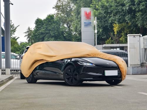 Heavy Duty Outdoor Car Cover Custom Fit for 2017-2026 Tesla Model 3, Windproof All Weather Waterproof Sun Rain UV Dust Snow Protection Outdoor Car Covers - size: Custom Fit Tesla Model 3